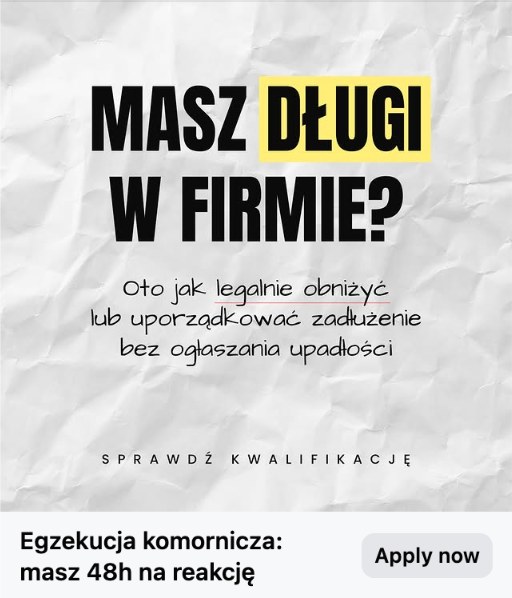 Reklama: masz długi w firmie? Jak legalnie obniżyć zadłużenie bez ogłaszania upadłości