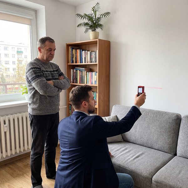 Reklama: pomiar mieszkania podczas wyceny